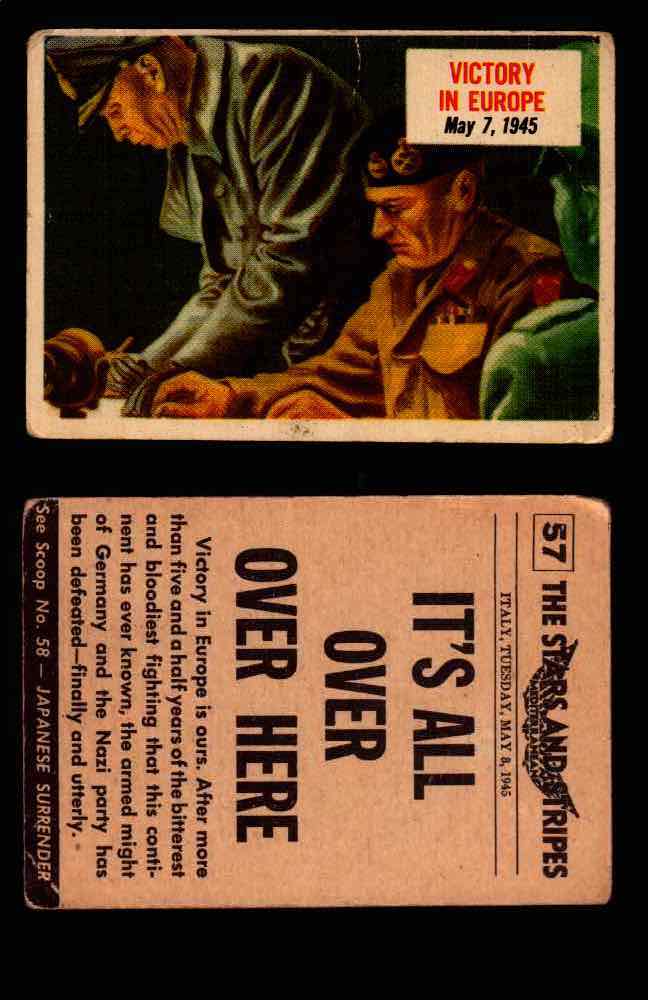 1954 Scoop Newspaper Series 1 Topps Vintage Trading Cards You Pick Singles #1-78 57   Victory in Europe  - TvMovieCards.com
