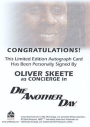 James Bond Archives 2014 Edition Oliver Skeete Autograph Card   - TvMovieCards.com
