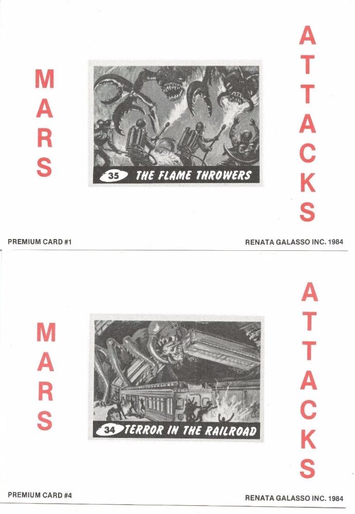 Mars Attacks Oversized Premium Card Set 5" by 7" 4 Cards Galasso 1984 - TvMovieCards.com