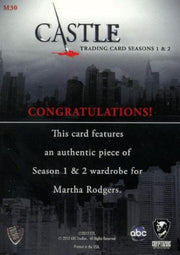 Castle Seasons 1 & 2 Martha Rodgers Wardrobe Costume Card M30   - TvMovieCards.com