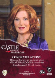 Castle Seasons 3 & 4 Martha Rodgers Wardrobe Costume Card M03   - TvMovieCards.com
