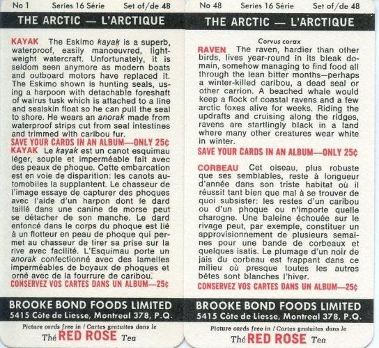 1973 Brooke Bond Foods Limited The Arctic Vintage Card Set 48 Cards   - TvMovieCards.com