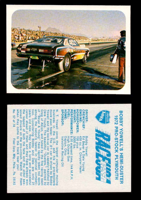 Race USA AHRA Drag Champs 1973 Fleer Vintage Trading Cards You Pick Singles 57 of 74   Bobby Yowell's Hemi-Duster  - TvMovieCards.com