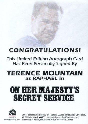 James Bond Archives 2014 Edition Terence Mountain Autograph Card   - TvMovieCards.com