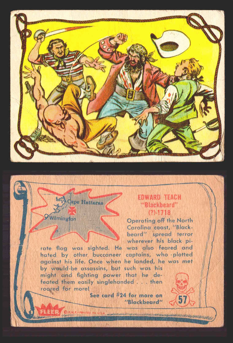 1961 Pirates Bold Vintage Trading Cards You Pick Singles #1-#66 Fleer 57   Edward Teach "Blackbeard"  - TvMovieCards.com