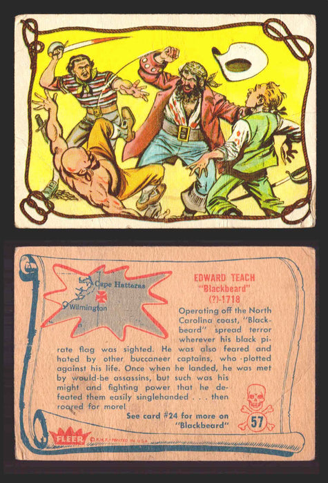 1961 Pirates Bold Vintage Trading Cards You Pick Singles #1-#66 Fleer 57   Edward Teach "Blackbeard"  - TvMovieCards.com