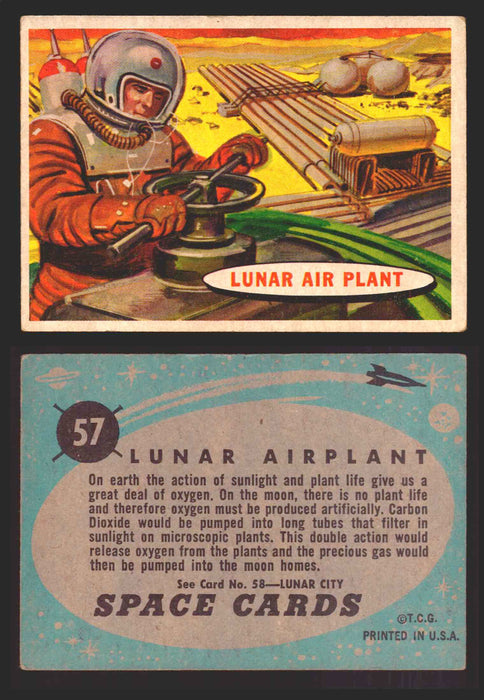 1957 Space Cards Topps Vintage Trading Cards #1-88 You Pick Singles 57   Lunar Air Plant  - TvMovieCards.com