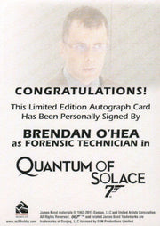 James Bond Classics 2016 Brendan O'Hea Autograph Card   - TvMovieCards.com