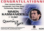 James Bond Heroes & Villains Simon Kassianides as Yusef Autograph Card A134   - TvMovieCards.com