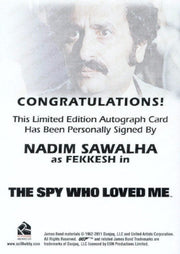 James Bond Archives 2014 Edition Nadim Sawalha Autograph Card   - TvMovieCards.com