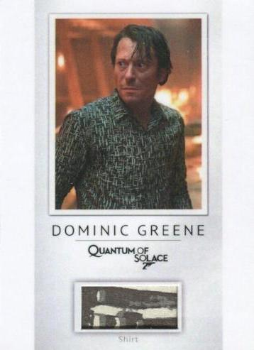 James Bond Classics 2016 Dominic Greene Relic Costume Card PR7 #017/200   - TvMovieCards.com