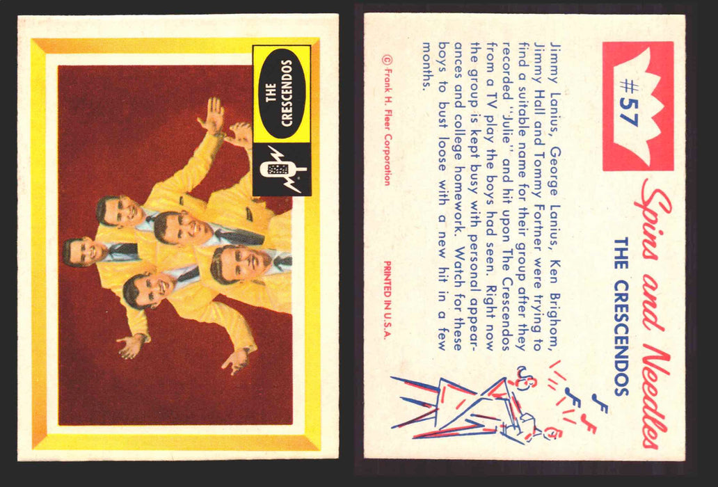 1960 Spins and Needles Vintage Trading Cards You Pick Singles #1-#80 Fleer 57   The Crescendos  - TvMovieCards.com