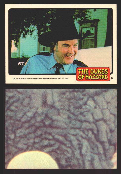 1981 Dukes of Hazzard Sticker Trading Cards You Pick Singles #1-#66 Donruss 57   Sheriff Roscoe  - TvMovieCards.com