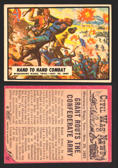 Civil War News Vintage Trading Cards A&BC Gum You Pick Singles #1-88 1965 57   Hand to Hand Combat  - TvMovieCards.com