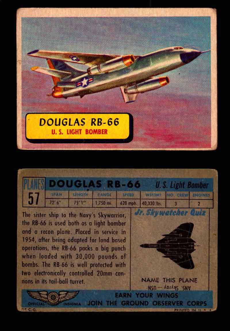 1957 Planes Series I Topps Vintage Card You Pick Singles #1-60 #57  - TvMovieCards.com