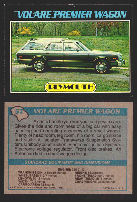 1976 Autos of 1977 Vintage Trading Cards You Pick Singles #1-99 Topps 57   Volare Premier Wagon  - TvMovieCards.com
