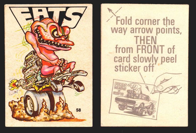 1970 Odd Rods All Stars Sticker Trading Card Donruss #1-#66 You Pick Singles   - TvMovieCards.com