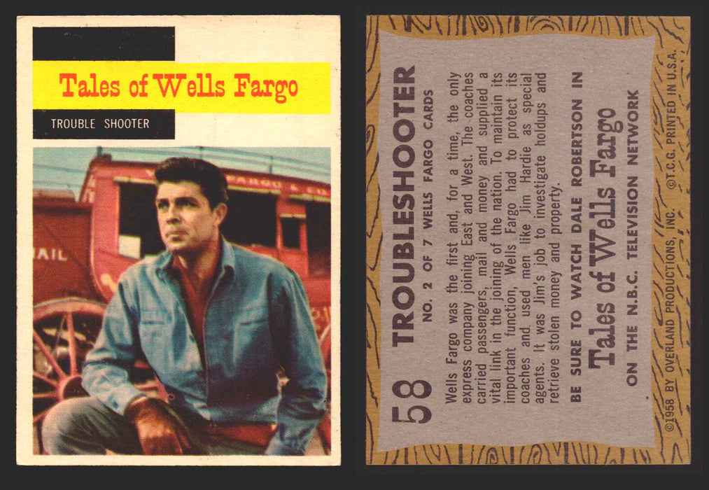 1958 TV Westerns Topps Vintage Trading Cards You Pick Singles #1-71 58   Trouble Shooter  - TvMovieCards.com