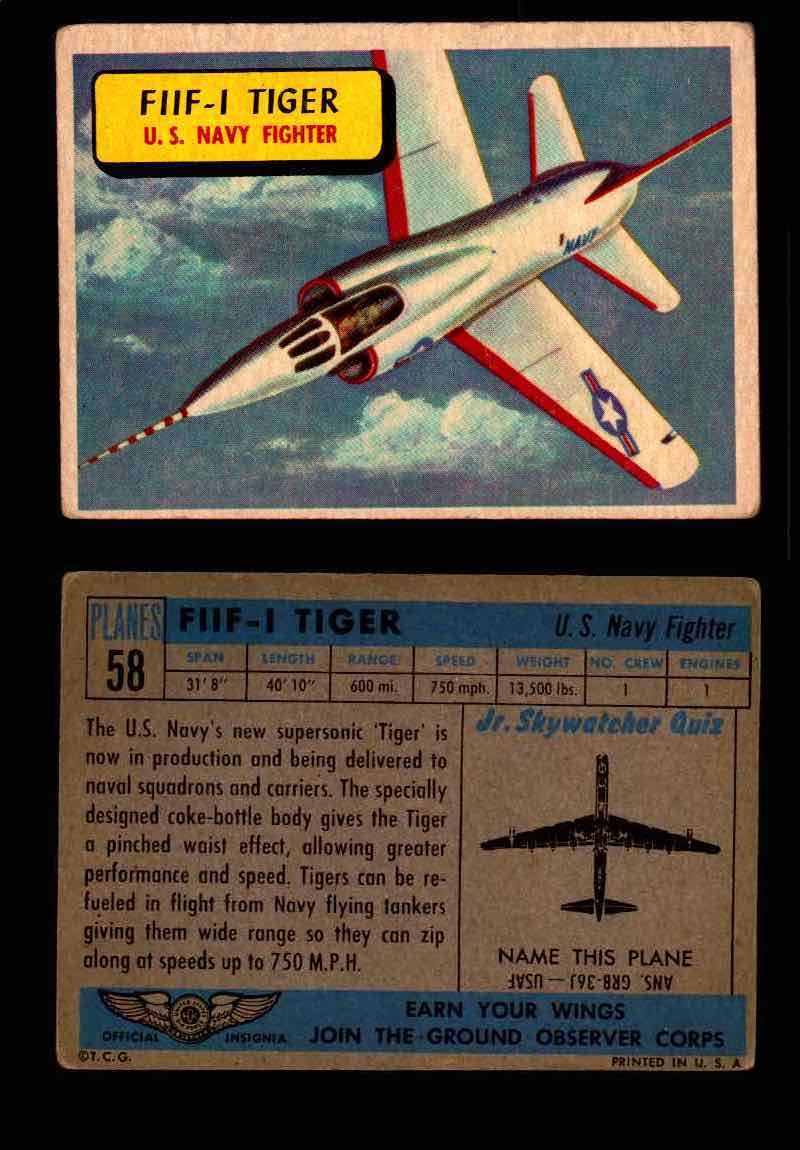 1957 Planes Series I Topps Vintage Card You Pick Singles #1-60 #58  - TvMovieCards.com