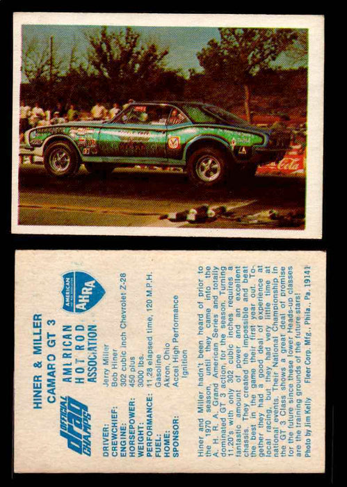 AHRA Official Drag Champs 1971 Fleer Vintage Trading Cards You Pick Singles 58   Hiner & Miller                                   Camaro GT 3  - TvMovieCards.com