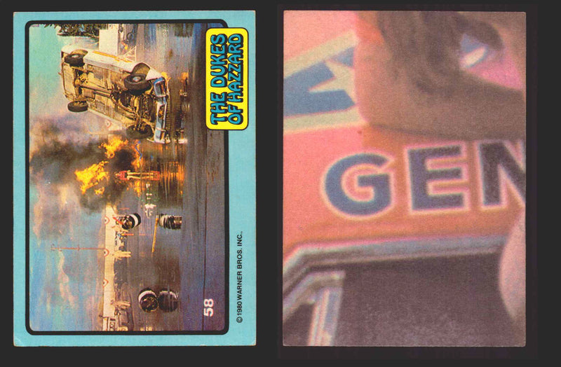 1980 Dukes of Hazzard Vintage Trading Cards You Pick Singles #1-#66 Donruss 58   Wrecked Car Lying Upside Down  - TvMovieCards.com