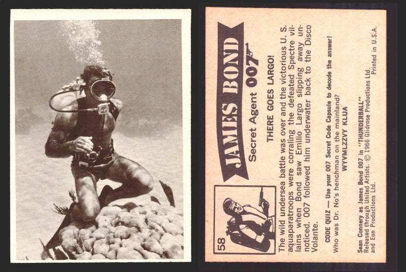 1966 James Bond 007 Thunderball Vintage Trading Cards You Pick Singles #1-66 58   There Goes Largo!  - TvMovieCards.com
