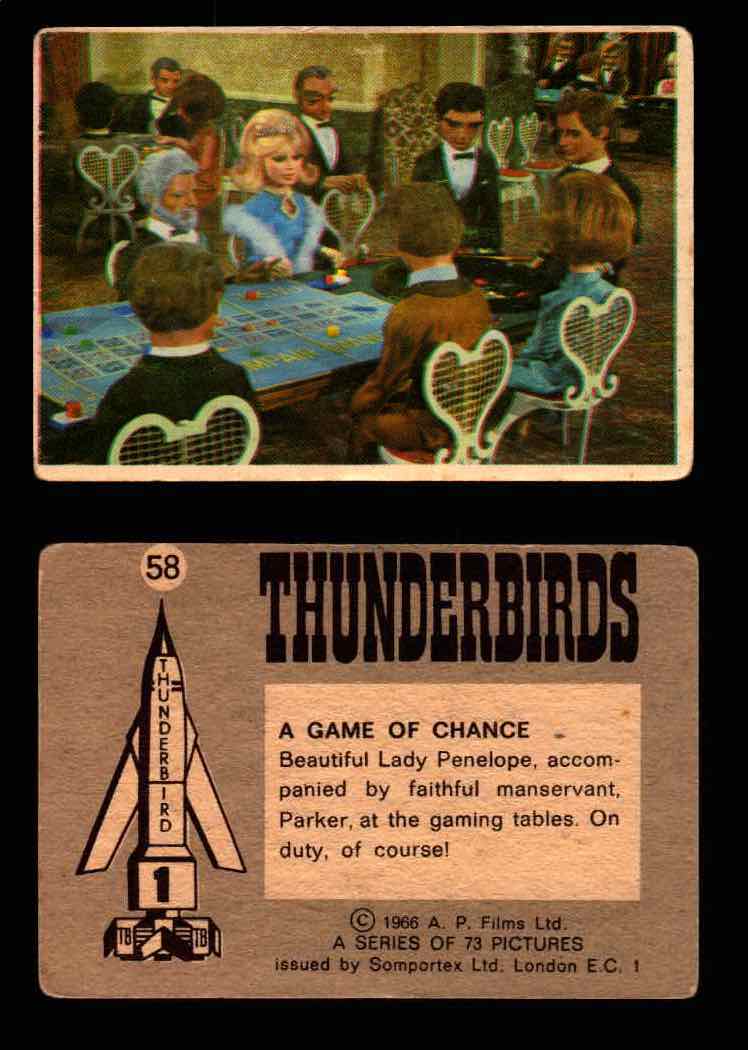 Thunderbirds Vintage Trading Card Singles #1-72 Somportex 1966 #58  - TvMovieCards.com