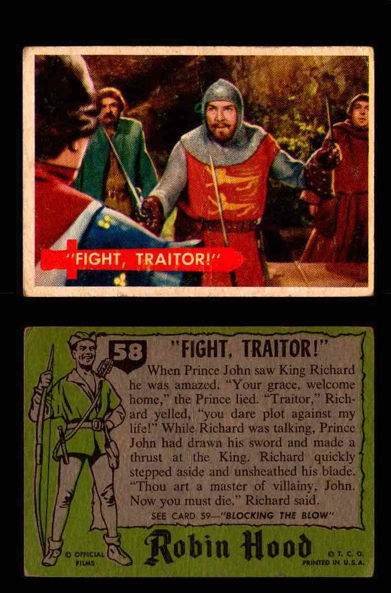 1957 Robin Hood Topps Vintage Trading Cards You Pick Singles #1-60 #58  - TvMovieCards.com