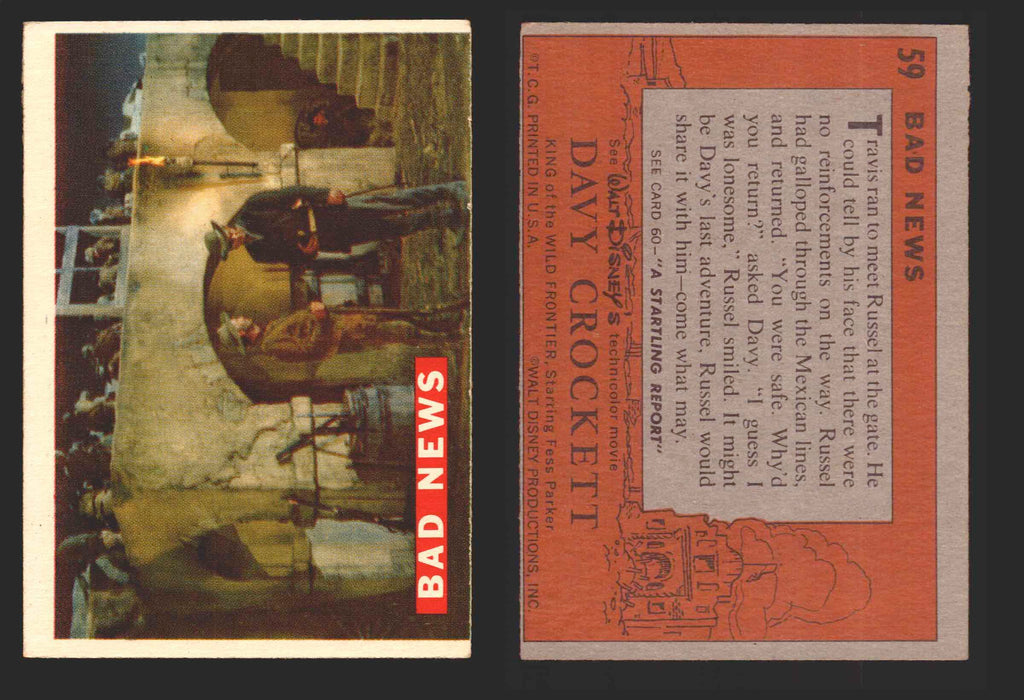 Davy Crockett Series 1 1956 Walt Disney Topps Vintage Trading Cards You Pick Sin 59   Bad News  - TvMovieCards.com
