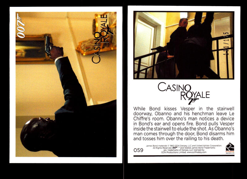 James Bond Archives 2014 Casino Royal Gold Parallel Card You Pick Number #59  - TvMovieCards.com