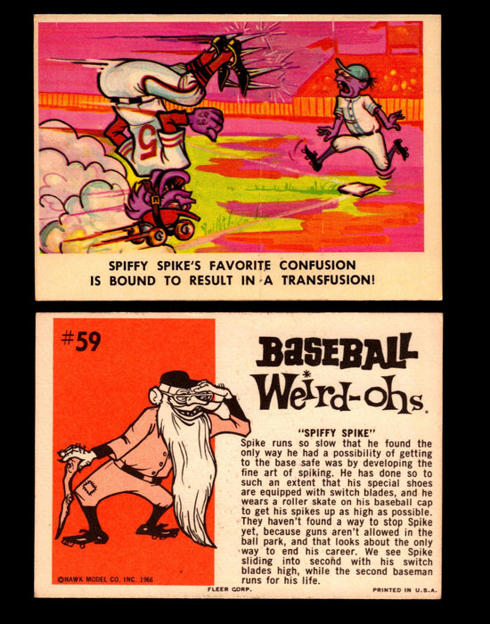 Weird-ohs BaseBall 1966 Fleer Vintage Card You Pick Singles #1-66 #59 Spiffy Spike  - TvMovieCards.com