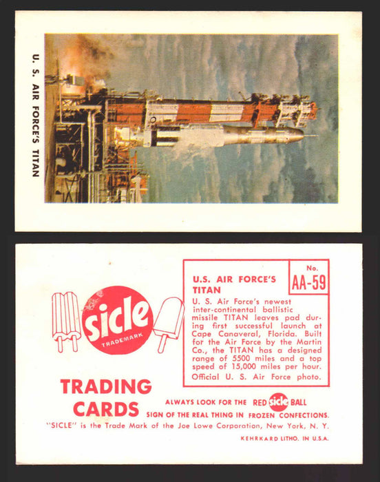 1959 Sicle Airplanes Joe Lowe Corp Vintage Trading Card You Pick Singles #1-#76 AA-59	U. S. Air Force's Titan  - TvMovieCards.com