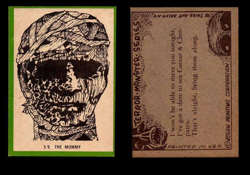 1963 Terror Monsters Rosan Vintage Trading Cards You Pick Singles #1-132 #59  - TvMovieCards.com