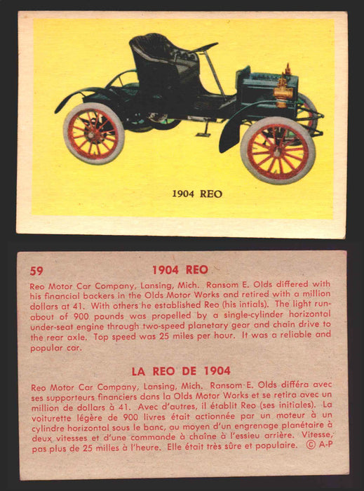 1959 Parkhurst Old Time Cars Vintage Trading Card You Pick Singles #1-64 V339-16 59	1904 Reo  - TvMovieCards.com