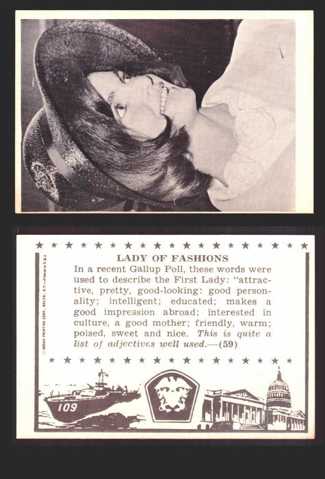 1963 John F. Kennedy JFK Rosan Trading Card You Pick Singles #1-66 59   Lady of Fashions  - TvMovieCards.com