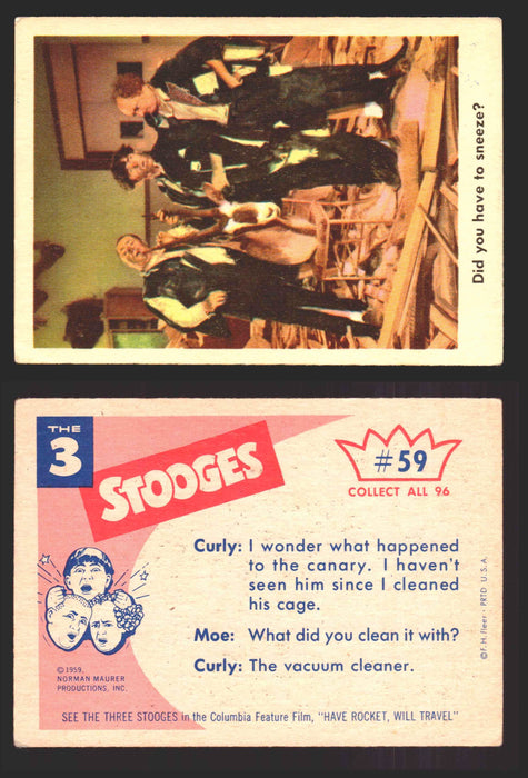 1959 Three 3 Stooges Fleer Vintage Trading Cards You Pick Singles #1-96 #59  - TvMovieCards.com