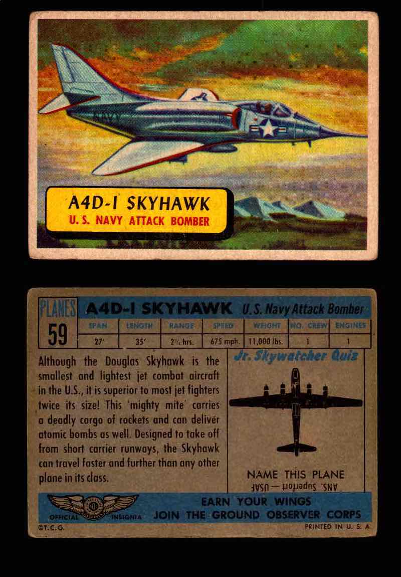 1957 Planes Series I Topps Vintage Card You Pick Singles #1-60 #59  - TvMovieCards.com