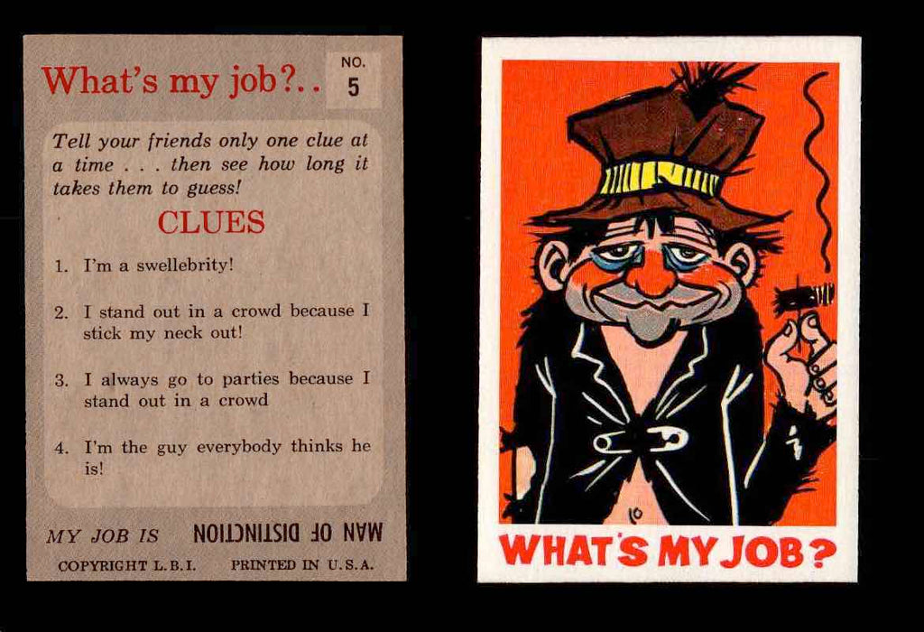 1965 What's my Job? Leaf Vintage Trading Cards You Pick Singles #1-72 #5  - TvMovieCards.com