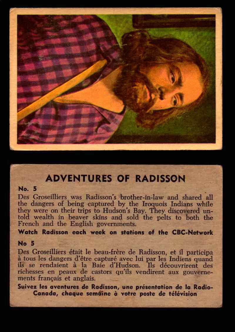 1957 Adventures of Radisson (Tomahawk) TV Vintage Card You Pick Singles #1-50 #5  - TvMovieCards.com