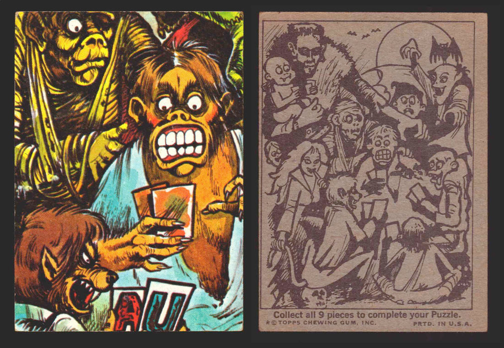 1973-74 Monster Initials Puzzle Trading Cards You Pick Singles #1-#9 Topps 5	  center  - TvMovieCards.com