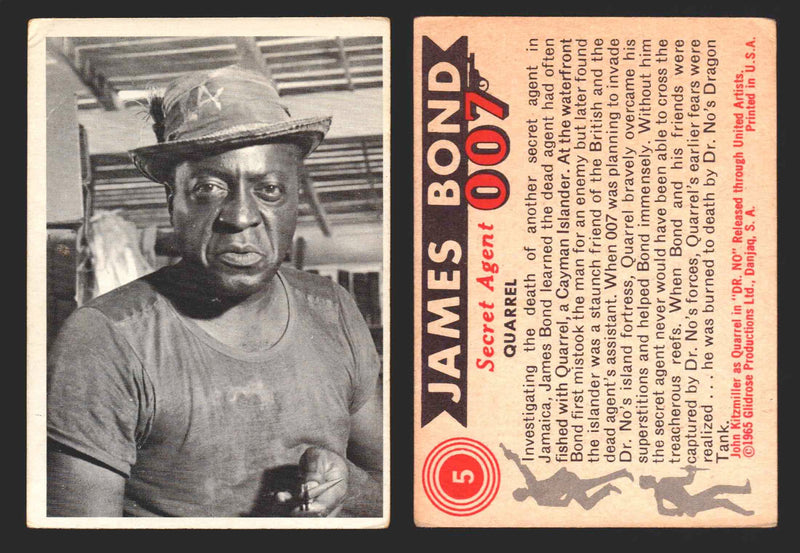 1965 James Bond 007 Glidrose Vintage Trading Cards You Pick Singles #1-66 5   Quarrel  - TvMovieCards.com
