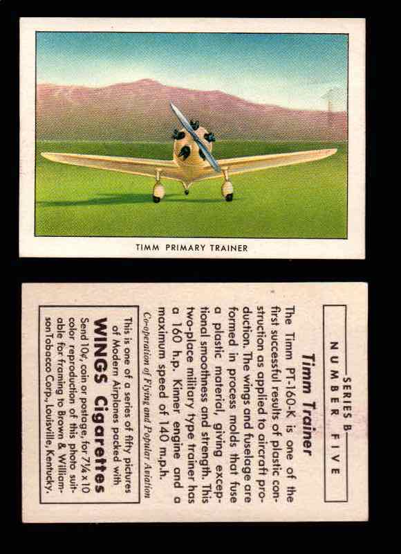 1941 Modern American Airplanes Series B Vintage Trading Cards Pick Singles #1-50 5	 	Timm Primary Trainer  - TvMovieCards.com