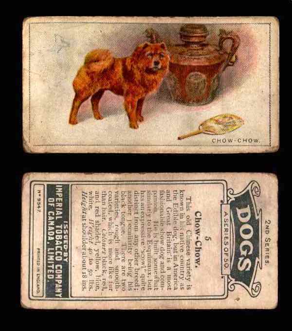 1925 Dogs 2nd Series Imperial Tobacco Vintage Trading Cards U Pick Singles #1-50 #5 Chow-Chow  - TvMovieCards.com