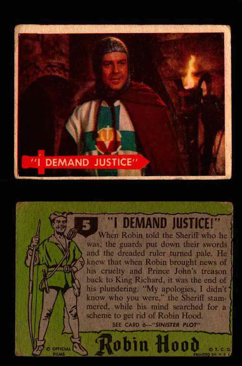 1957 Robin Hood Topps Vintage Trading Cards You Pick Singles #1-60 #5  - TvMovieCards.com