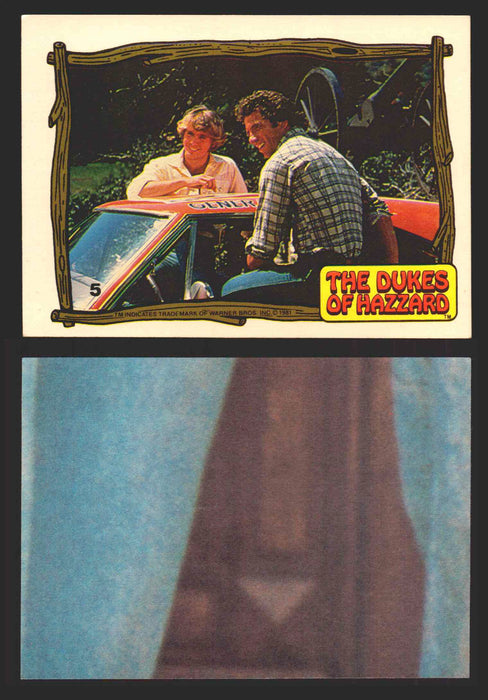 1983 Dukes of Hazzard Vintage Trading Cards You Pick Singles #1-#44 Donruss 5   Bo and Luke with the General Lee  - TvMovieCards.com