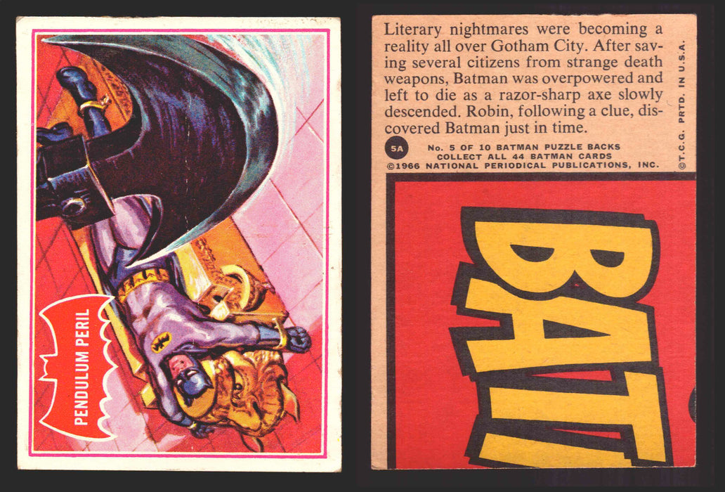 1966 Batman Series A (Red Bat) Vintage Trading Card You Pick Singles #1A-44A #5 Creased  - TvMovieCards.com