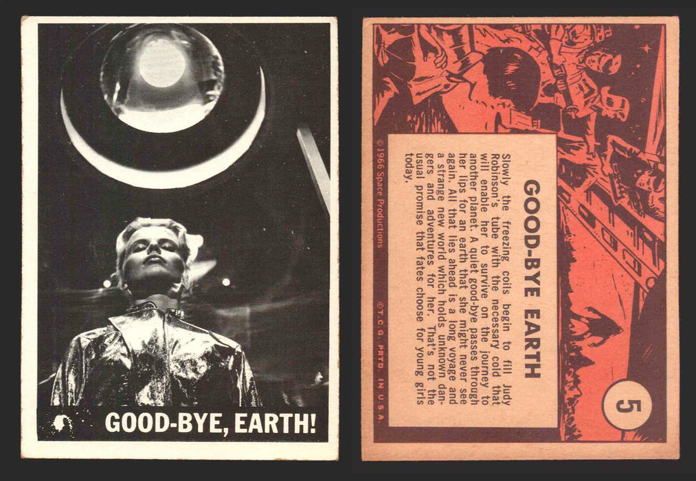 1966 Lost In Space Topps Vintage Trading Card #1-55 You Pick Singles #	  5   Good-Bye Earth!  - TvMovieCards.com