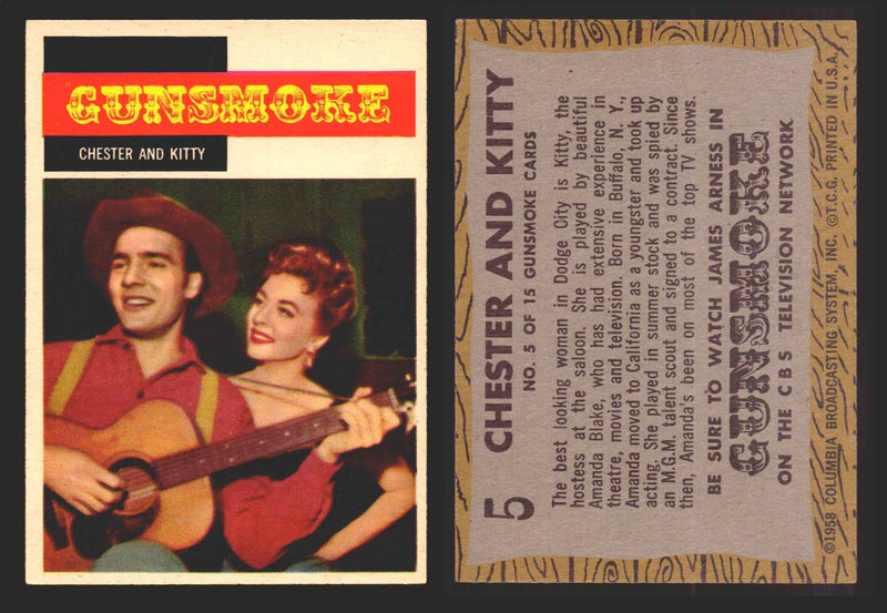 1958 TV Westerns Topps Vintage Trading Cards You Pick Singles #1-71 5   Chester and Kitty  - TvMovieCards.com