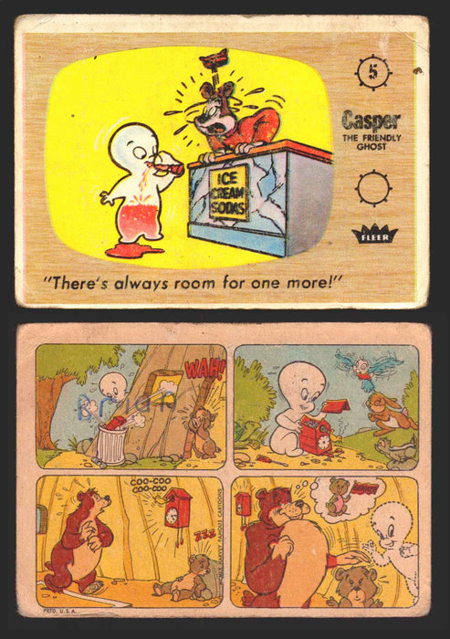 1960 Casper The Ghost Fleer Vintage Trading Card You Pick Singles #1-#66 5   "There's always room for one more!"  - TvMovieCards.com