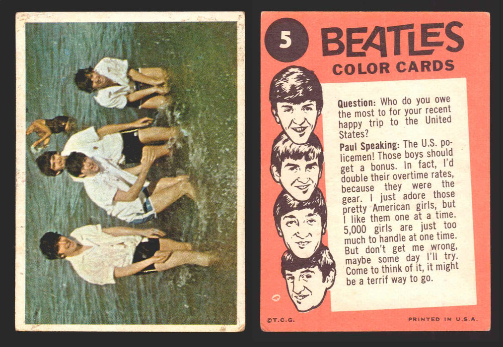 Beatles Color Topps 1964 Vintage Trading Cards You Pick Singles #1-#64 #	5  - TvMovieCards.com